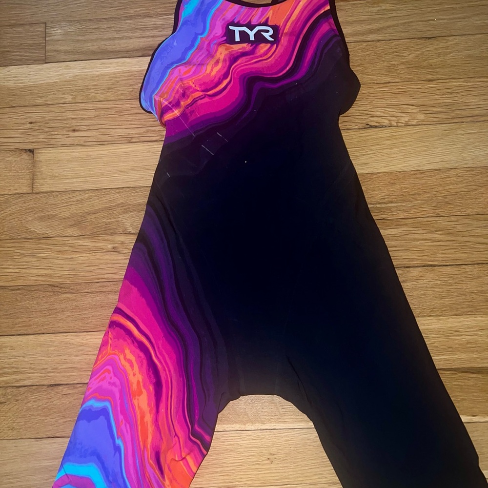TYR Women’s Venzo Volconyx Open Back Tech Suit Aqua/Pink Size 24